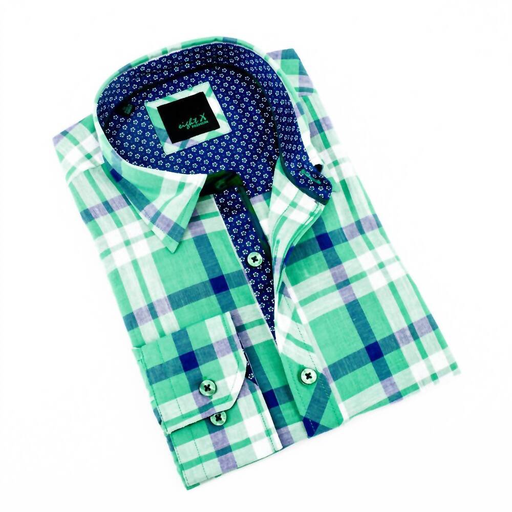 NEW EIGHT X men's plaid shirt in green